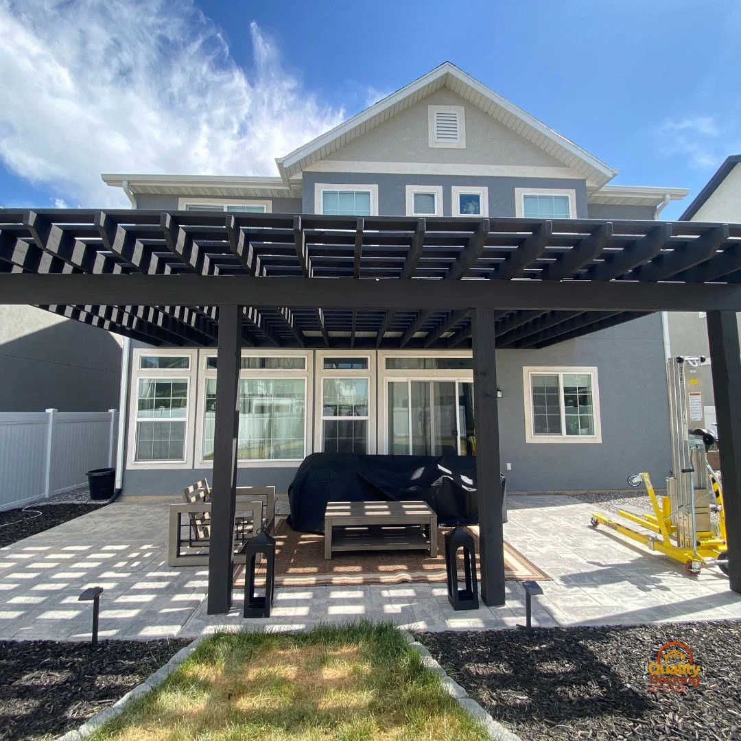 This project features a spacious and stylish pergola, providing ample shade and comfort for your patio area.